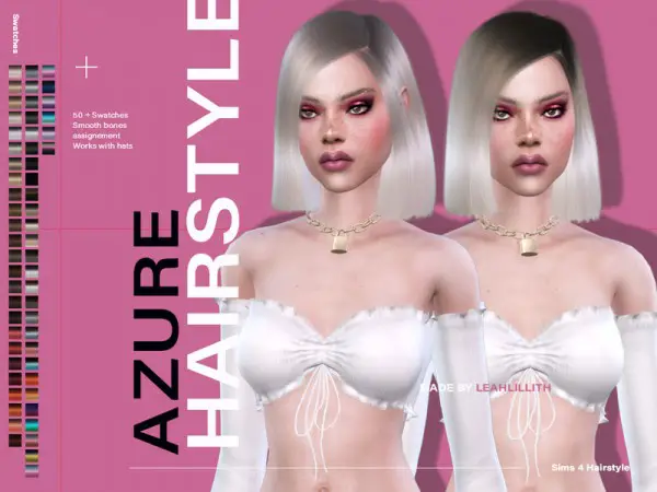 The Sims Resource: Azure Hair by Leah Lillith for Sims 4