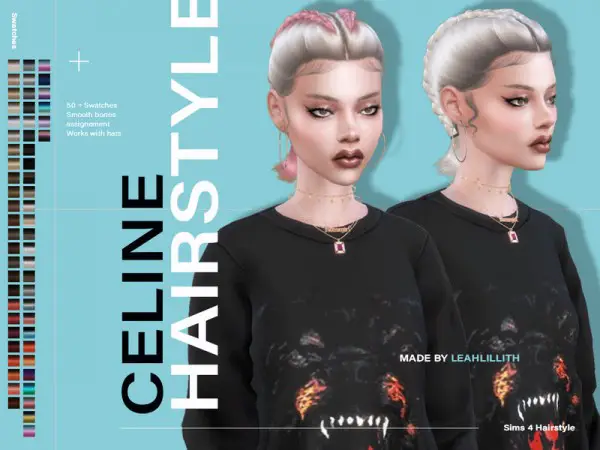 The Sims Resource: Celine Hair by LeahLillith for Sims 4