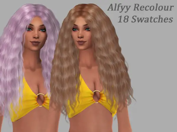 The Sims Resource: Anto`s Naomi hair recolored by Alfyy for Sims 4