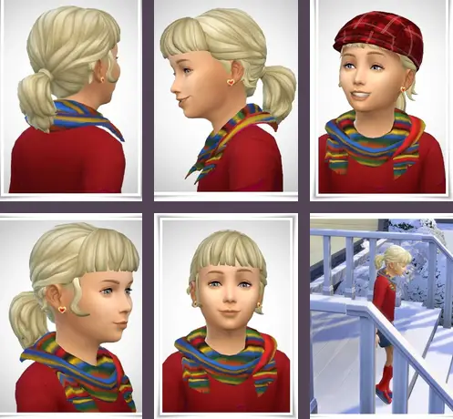 Birksches sims blog: Elise Hair Kids version for Sims 4