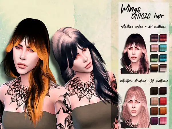 The Sims Resource: Wings ON1020 hair retextured by HoneysSims4 for Sims 4