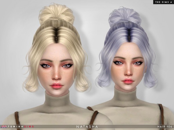 The Sims Resource: Natasha Hair 106 by TsminhSims for Sims 4
