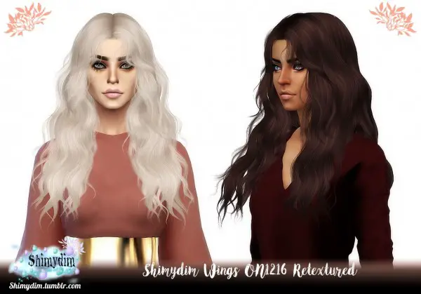 Shimydim: Wings ON1216 Hair Retextured for Sims 4