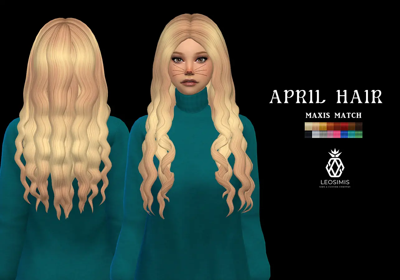 Leo 4 Sims: April Hair - Sims 4 Hairs
