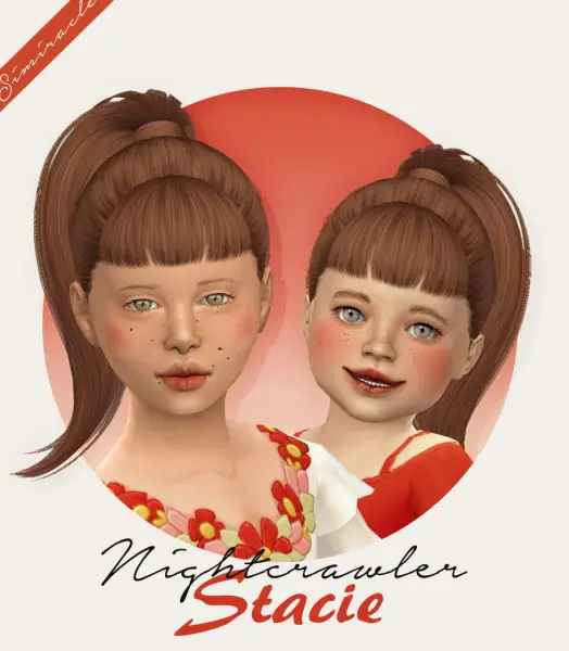 Simiracle: Nightcrawler`s Stacie Hair Retextured   Kids and toddlers version for Sims 4