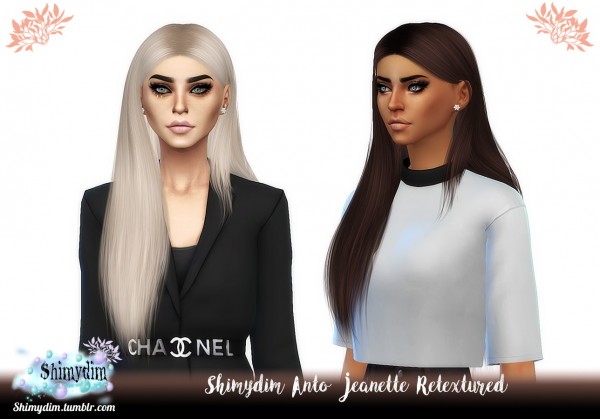 Shimydim: Anto` Jeanette Hair Retextured for Sims 4