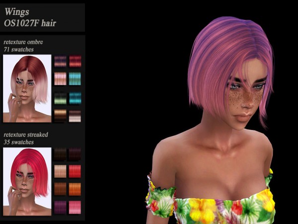 The Sims Resource: Wings OS1027 hair retextured by HoneysSims4 for Sims 4