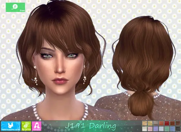 NewSea: J191 Darling Hair for Sims 4