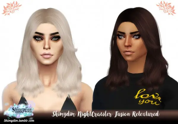 Shimydim: NightCrawler`s Fusion hair retextured for Sims 4