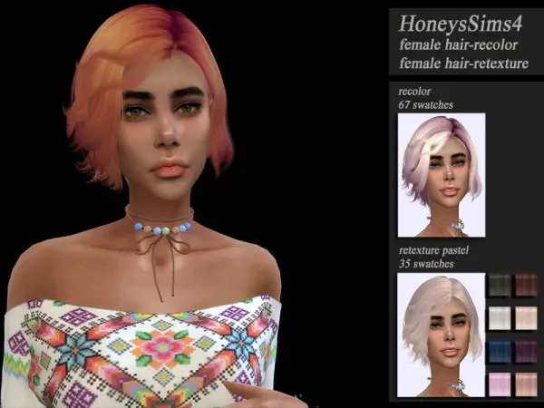 The Sims Resource: Wings OE0528 hair retextured by HoneysSims4 for Sims 4