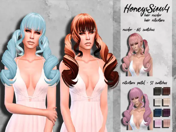 The Sims Resource: ZouYou morning hair retextured by HoneysSims4 for Sims 4