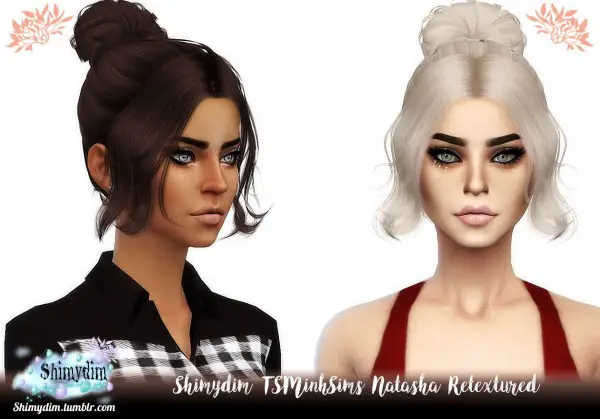 Shimydim: TSMinh`s Natasha Hair Retextured for Sims 4