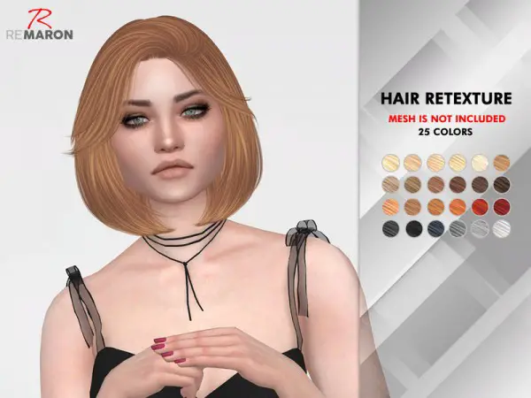 The Sims Resource: Nightcrawler`s Summer Heat hair retextured by remaron for Sims 4