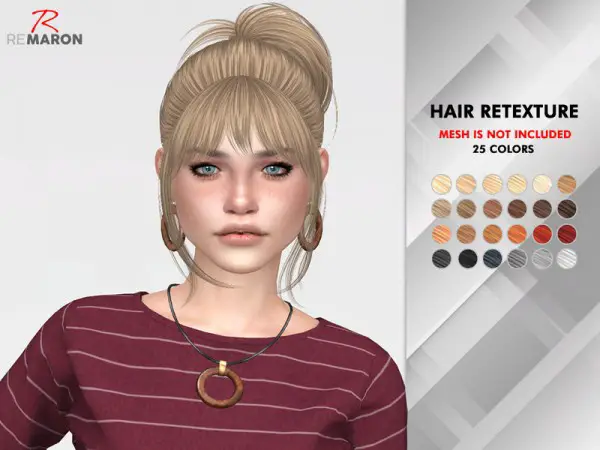 The Sims Resource: Radiance Hair Retextured by remaron for Sims 4