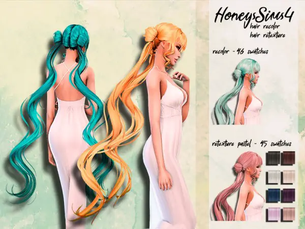 The Sims Resource: ZouYou Synn voice hair retextured by HoneysSims4 for Sims 4