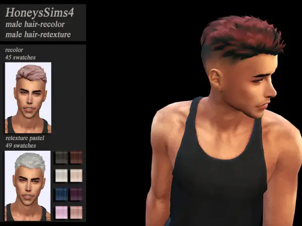The Sims Resource: Wings ON0823 hair retextured by HoneysSims4 for Sims 4