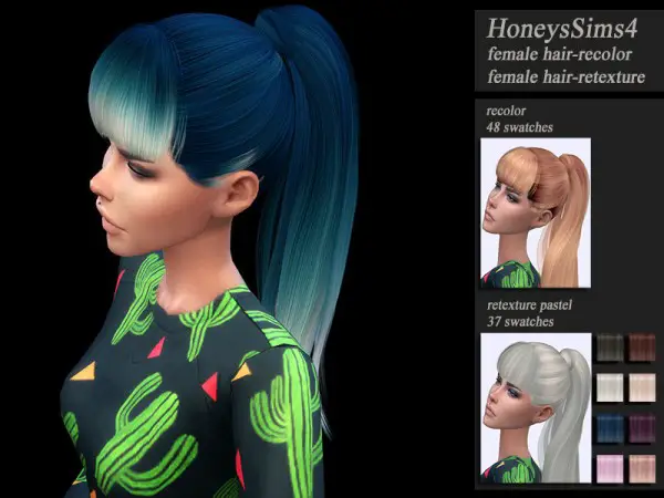 The Sims Resource: WIngs ON0423 hair retextured by HoneysSims4 for Sims 4