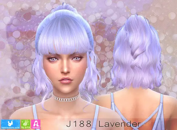 NewSea: J188 Lavender hair for Sims 4