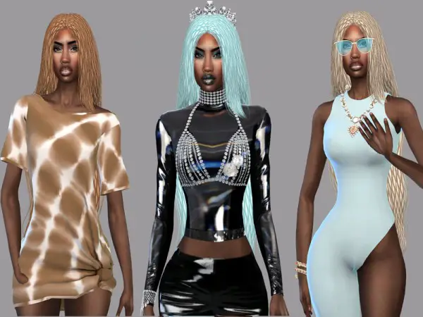 The Sims Resource: Galactic Hair Braids Recolor by Teenageeaglerunner for Sims 4
