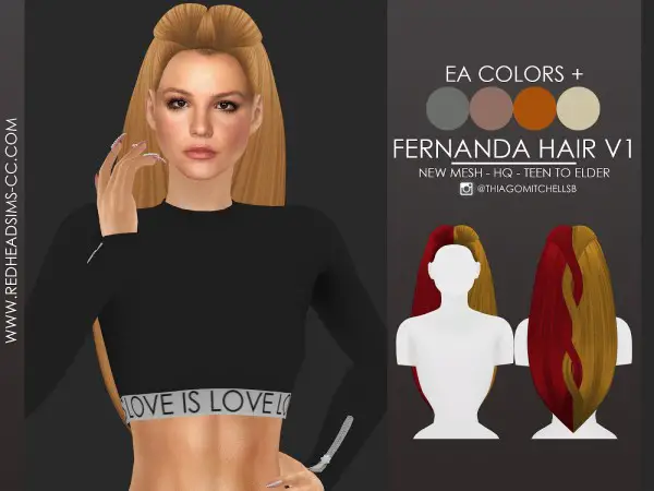 Coupure Electrique: Fernanda hair for Sims 4