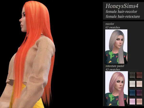 The Sims Resource: Nightcrawler`s hair retextured by HoneysSims4 for Sims 4