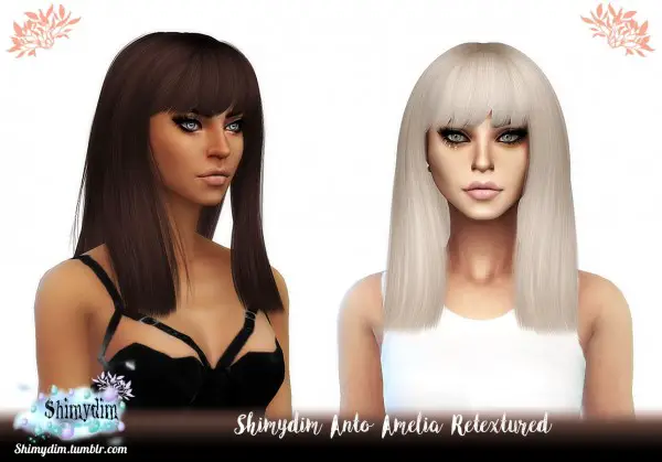 Shimydim: Anto`s Amelia hair Retexture for Sims 4