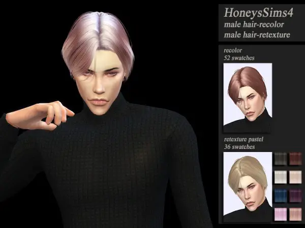The Sims Resource: Musae`s Disco Hair retextured by HoneysSims4 for Sims 4