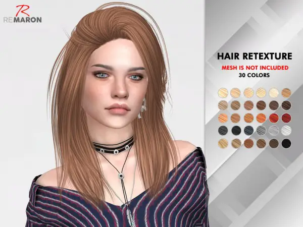 The Sims Resource: Pretty Thoughts Hair Retextured by remaron for Sims 4