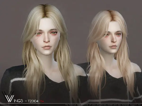The Sims Resource: WINGS TZ0104 Hair for Sims 4