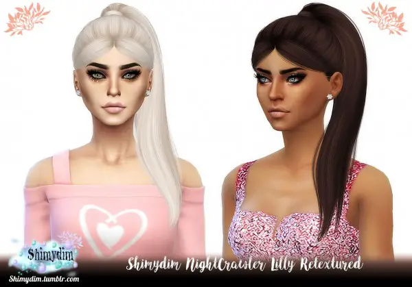 Shimydim: NightCrawler`s Lilly Hair Retextured for Sims 4