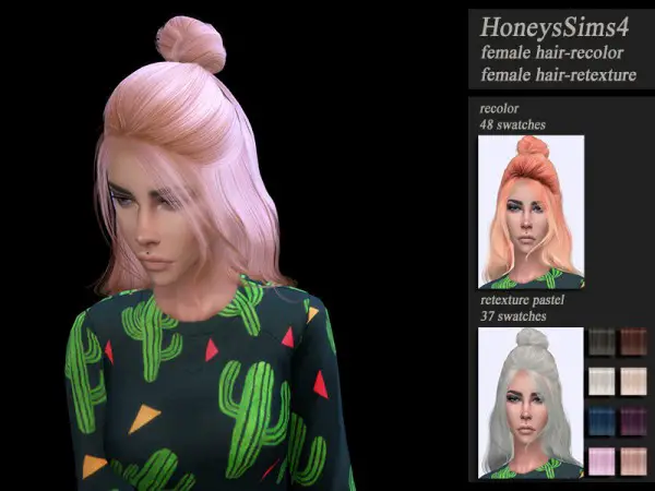 The Sims Resource: Wings ON0910 hair retextured by HoneysSims4 for Sims 4