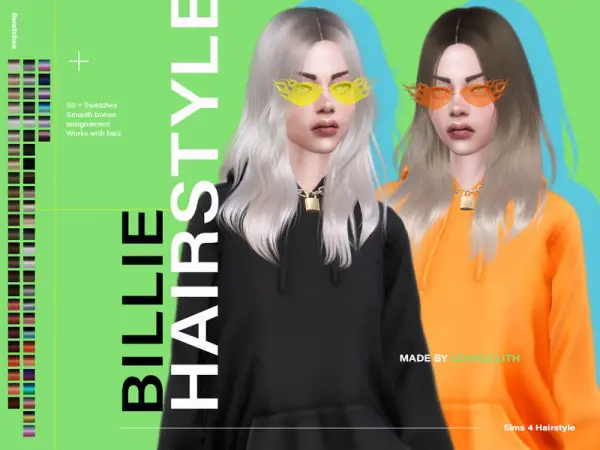 The Sims Resource: Billie Hair by LeahLillith for Sims 4