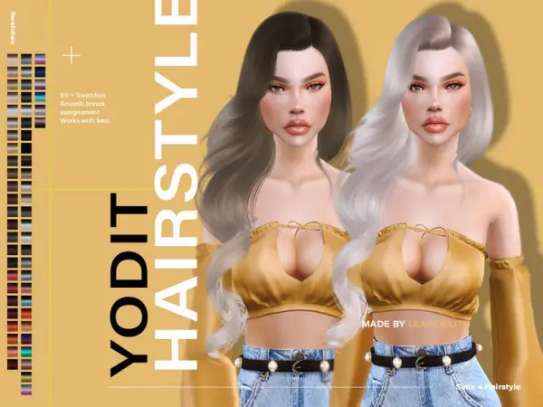 The Sims Resource: Yodit Hair by LeahLillith for Sims 4