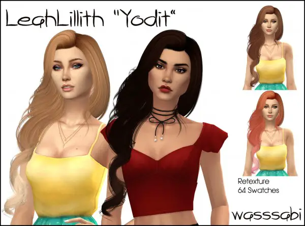 Wasssabi Sims: LeahLillith`s Neah Hair Retextured for Sims 4