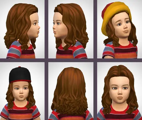 Birksches sims blog: Leslie Hair Toddler version for Sims 4