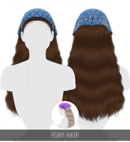 Simpliciaty: Ruby Hair for Sims 4