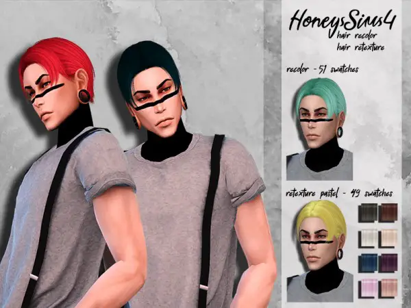 The Sims Resource: NightCrawler`s Nick Hair Retextured by HoneysSims4 for Sims 4