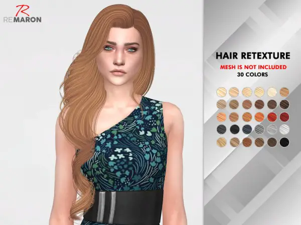 The Sims Resource: Yodit Hair Retextured by remaron for Sims 4