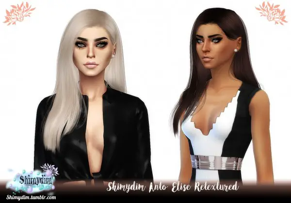 Shimydim: Anto`s Elise Hair retextured for Sims 4