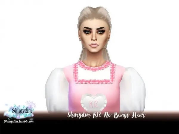Shimydim: K12 Hair With and Without Bangs for Sims 4