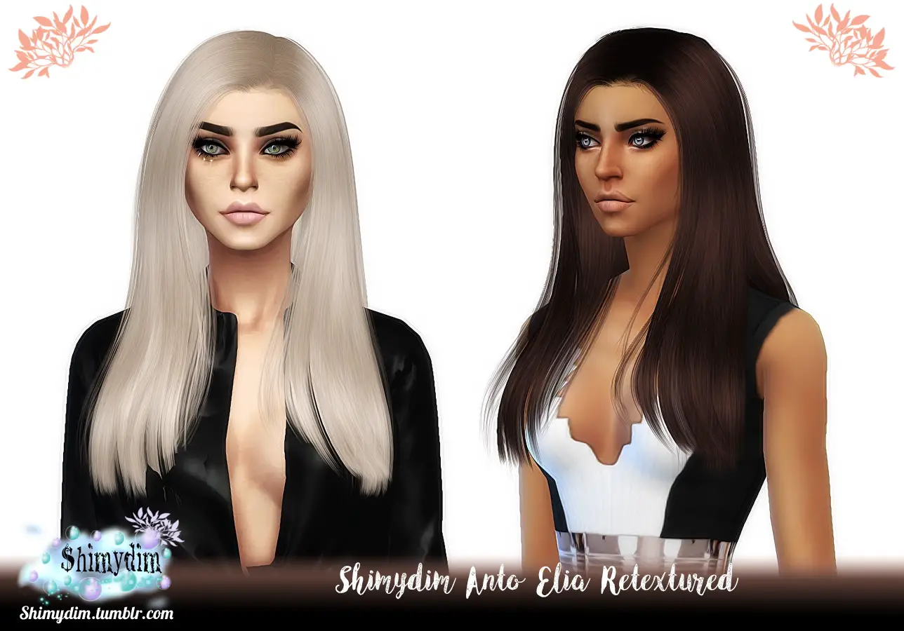 Shimydim: Anto`s Elia hair Retextured - Sims 4 Hairs