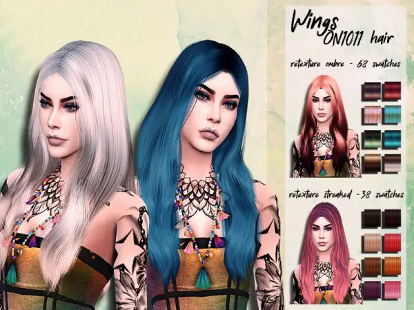 The Sims Resource: Wings ON1011 hair retextured by HoneysSims4 for Sims 4