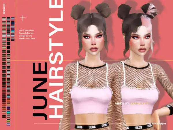 The Sims Resource: June Hair by  LeahLillith for Sims 4
