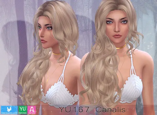 NewSea: YU167 Canalis Hair for Sims 4