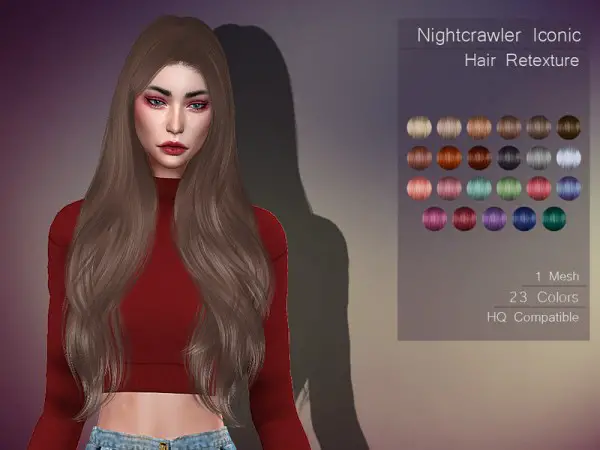 The Sims Resource: Nightcrawler`s Iconic Hair Retextured by Lisaminicatsims for Sims 4
