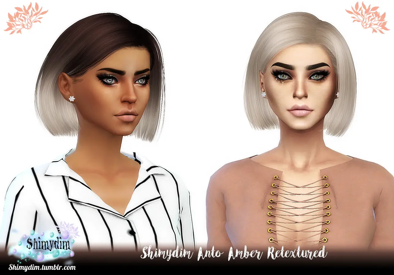 Sims 4 Hairs ~ Shimydim: Anto`s Amber hair retextured