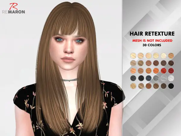The Sims Resource: Mango Hair Retextured by Remaron for Sims 4