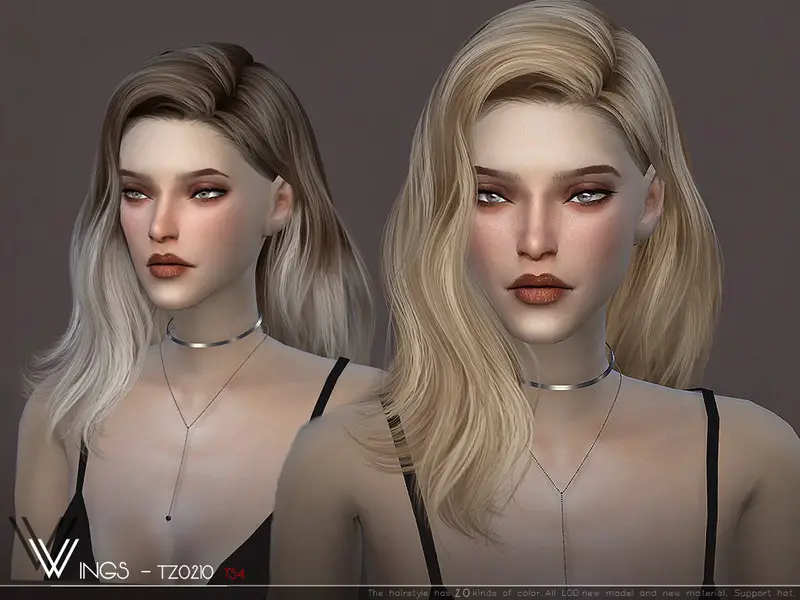 The Sims Resource: WINGS-TZ0210 hair - Sims 4 Hairs