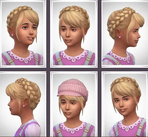 Birksches sims blog: Charlotte Braids Hair Retextured Girls version for Sims 4