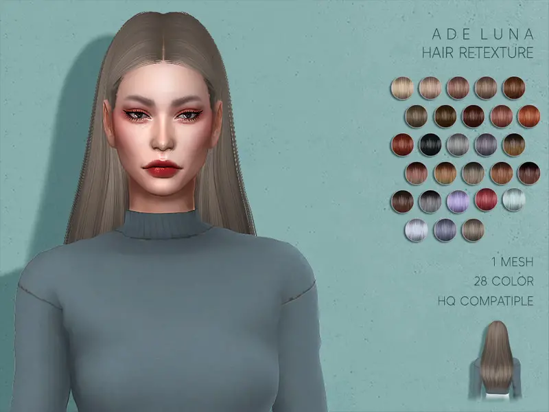 The Sims Resource AdeDarma S Luna Hair Retextured By Lisaminicatsims